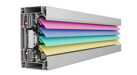 Colorful window blind section