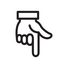 Gestures Of Human Hands, Pointing Towards The Down Icon In Trendy Design Vector Eps 10