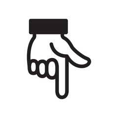 Gestures Of Human Hands, Pointing Towards The Down Icon In Trendy Design Vector Eps 10