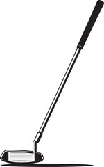 Close up of iron or wedge golf club flat vector icon for sports apps and websites