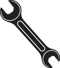 Combination wrench. spanner with open box or ring end flat vector icon for apps and websites