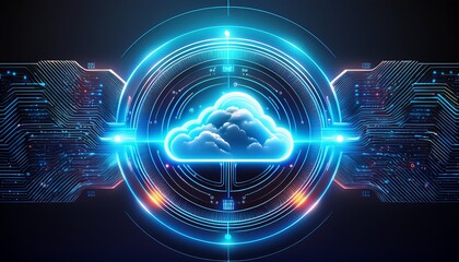futuristic hologram interface showcasing cloud technology innovation