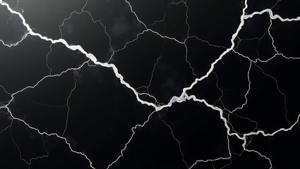 Electric lightning crack on dark surface
