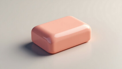 Pink soap bar on a clear background