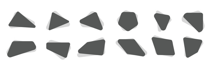 Set of Label Triangle with black colors. Triangle fluid background collection.