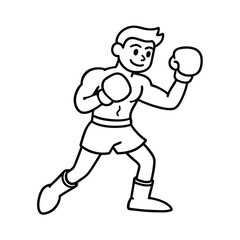 a boxing coloring page line art