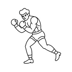 a boxing coloring page line art