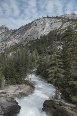 Yosemite National Park in California&rsquo;s Sierra Nevada mountains luscious greenery scenery roaring waters
