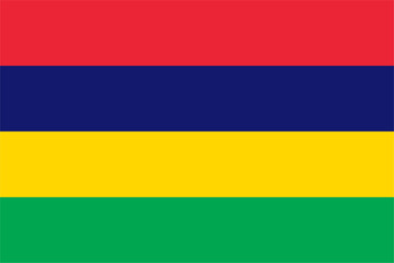 The flag of Mauritius, with accurate proportions and official colors. Vector image.
