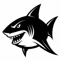 shark cartoon isolated on white