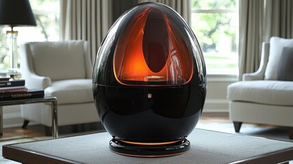 Modern Creative Tabletop Decor with Elegant Black and Orange Design