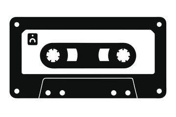 Naklejka premium White isolated retro audio cassette tape for music and sound recording