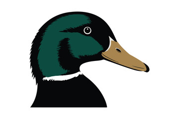 Elegant duck silhouette vector illustration