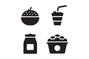 Delicious food silhouette illustrations
