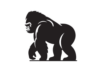 Gorilla Silhouette Black Vector isolated on white background