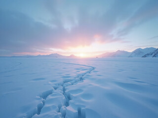 Obraz premium sunrise over the frozen sea