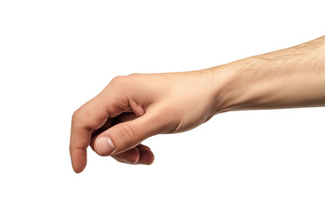 Realistic human hand in a knocking or holding gesture, isolated on a transparent or white background, perfect for UI, gesture icons, or visual metaphors.