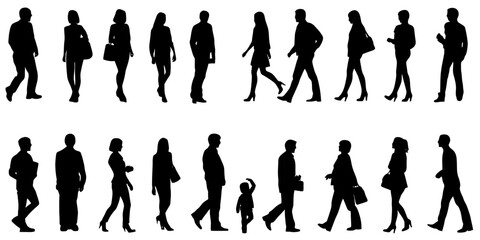 Silhouettes of diverse family units in various poses to represent unity and connection among people and their activities