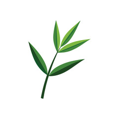 Fototapeta premium Bamboo Leaf Vector Illustration on White Background