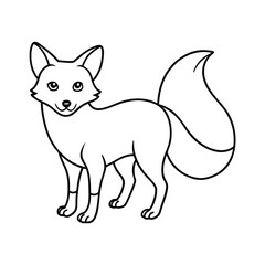 vector illustration of a fox coloring book page 