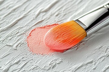 Brush with red substance