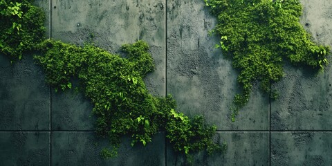 Greenery on Concrete Wall