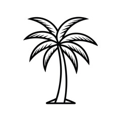 palm tree outline vector isolated on white background. Vector illustration