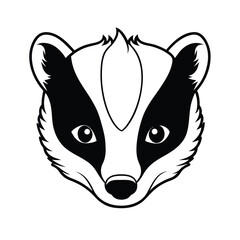 fox head icon baby european badger face