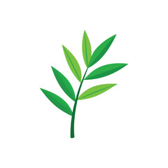 Fototapeta premium Bamboo Leaf Vector Illustration on White Background