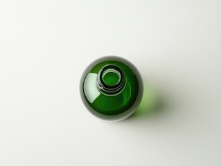Green Bottle on White Table
