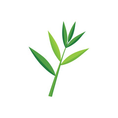 Fototapeta premium Bamboo Leaf Vector Illustration on White Background 