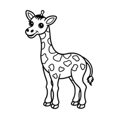 baby giraffe on natural coloring page 