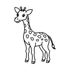 Obraz premium baby giraffe on natural coloring page 