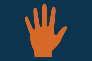 Obraz premium Hand holding a sign, black silhouette gesture