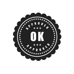 Approved Ok Seal Stamp Vector Graphic Design Element for Quality Certification and Approval Process