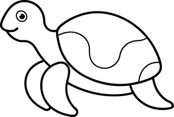 line art of a turtle on the white background 1