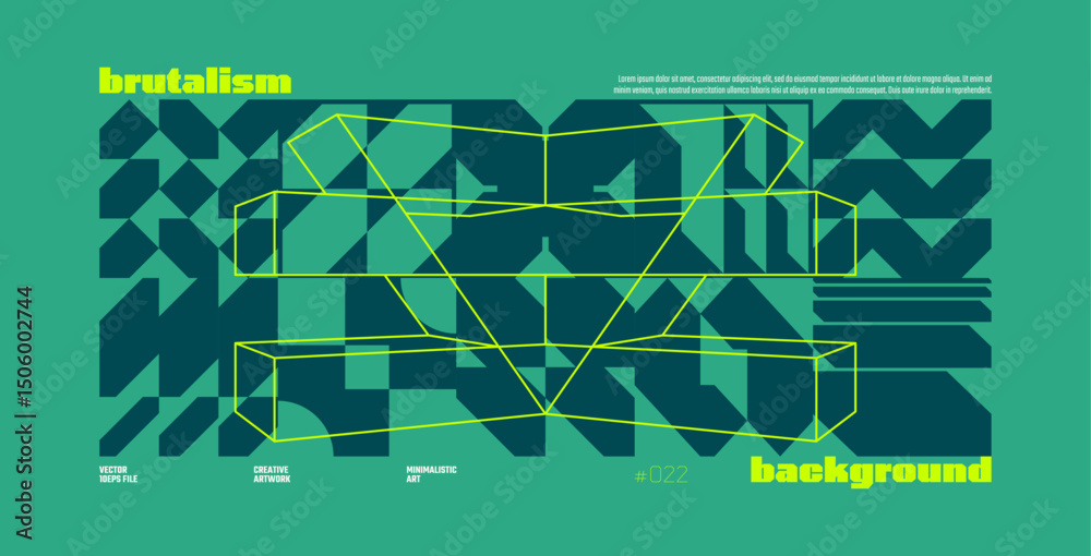 Aufkleber brutalism abstract vector mint color background with postmodern geometric graphic shapes in y2k aest