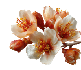 Blossoming cherry flowers nature garden floral springtime view beauty of nature isolated on transparent background