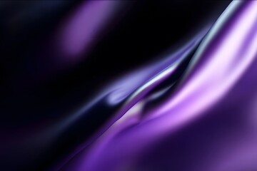 Obraz premium Deep purple and black flowing silk or satin texture, creating a luxurious and mysterious abstract background with soft highlights.