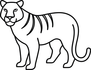 line art of a tiger on the white background 1