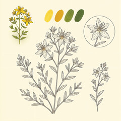 set of flowers