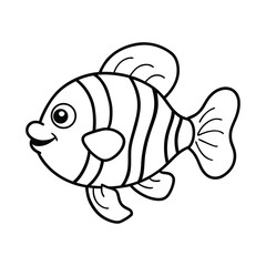 cute cartoon clownfish coloring page ocean