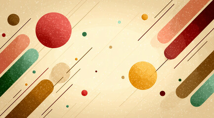 
Minimalist Pattern with Stripes and Dots on Cream Background