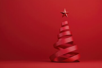 Red Christmas Tree with Star