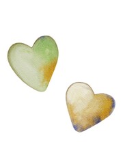 Colorful watercolor heart patterns suitable for school supplies and decorative use