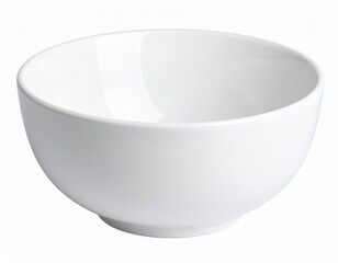 Ceramic Bowl with Minimalist Design, Isolated on white BG, Subtle glaze texture and rim 