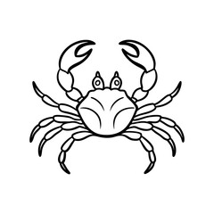 create a crab line art vector silhouette
