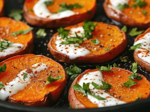 Baked Sweet Potates in Sour Cream