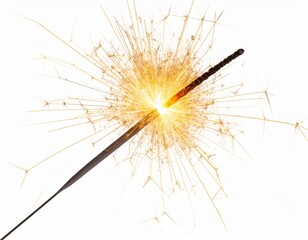 Obraz premium Sparkler Stick Lit with Visible Sparks, Transparent PNG