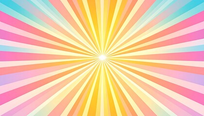 Obraz premium Vibrant Rainbow Sunburst Background Pastel Radiance Design